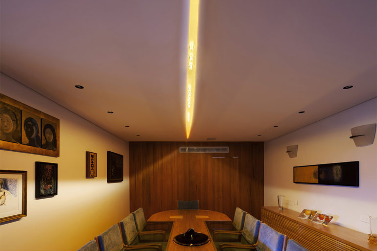 iluminação residencial sala de reunião Schlitz Ingo Maurer